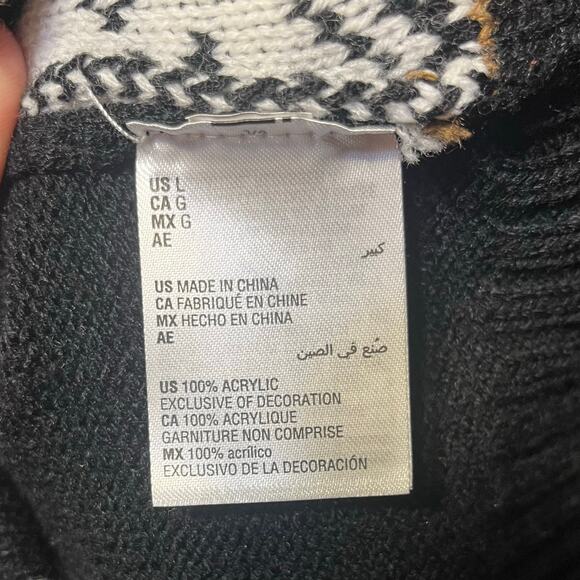 Karen Scott Christmas Knit Sweater L Santa Reindeer Ugly Sweater Holiday Sequins - Picture 6 of 7